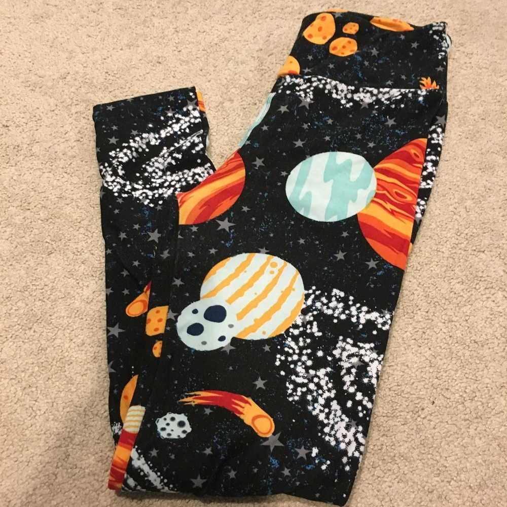 LulaRoe Black Planet Leggings - RARE Pair